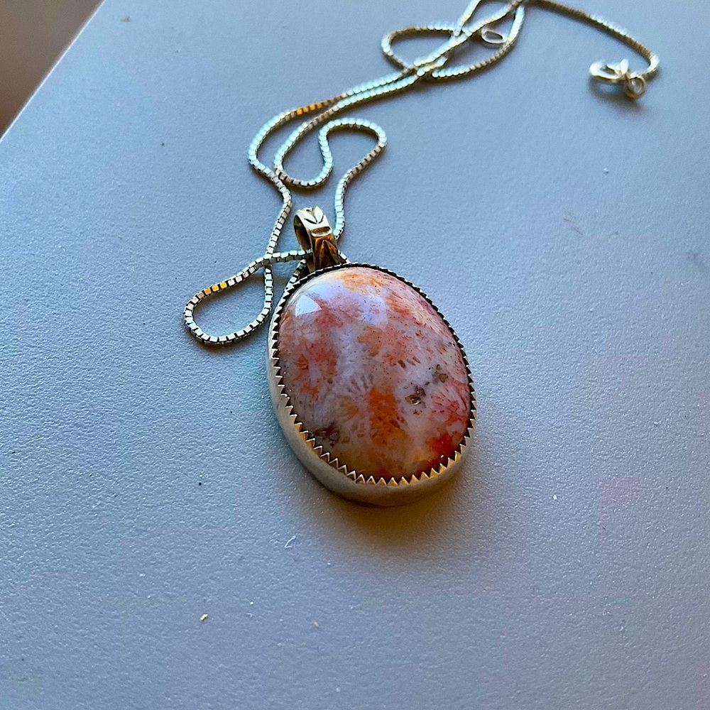 Sunstone & Sterling Silver Pendant